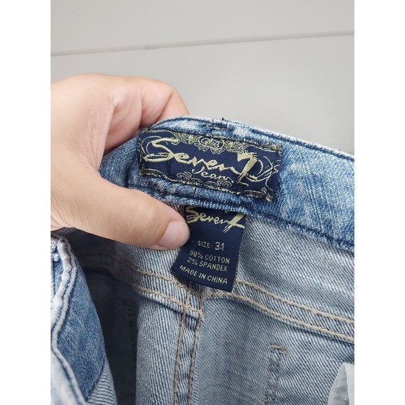 Seven7 Jeans Women's 31 Blue Light Wash Boot Cut Jeans - Picture 10 of 13